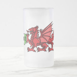 Welsh Dragon Monogram Matglas Bierpul