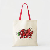 Welsh Dragon Monogram Tote Bag (Voorkant)