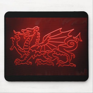 Welsh Dragon Neon Mosepad, Mousemat Muismat