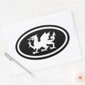 Welsh Dragon Ovale Sticker (Envelop)