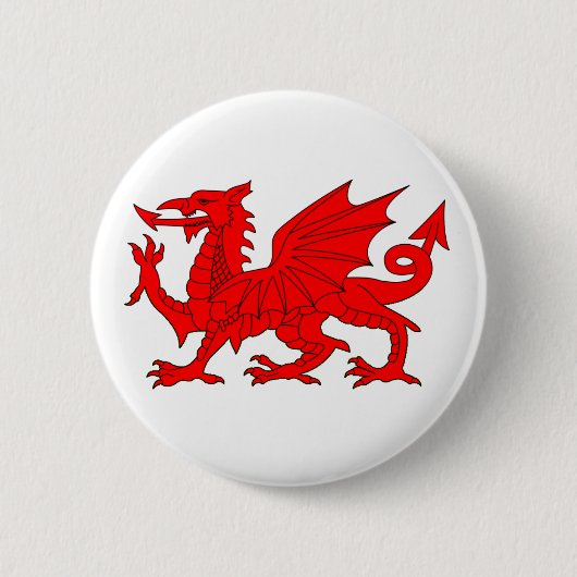 Welsh Dragon Ronde Button 5,7 Cm (Voorkant)