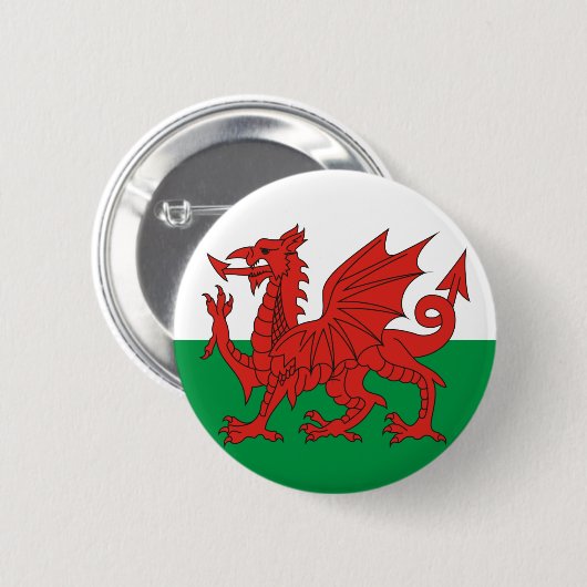 Welsh Dragon Ronde Button 5,7 Cm (Voorkant /achterkant)