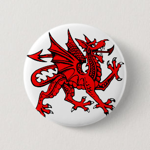 Welsh dragon ronde button 5,7 cm