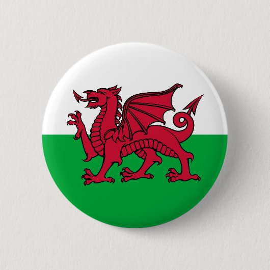 Welsh Dragon Ronde Button 5,7 Cm (Voorkant)