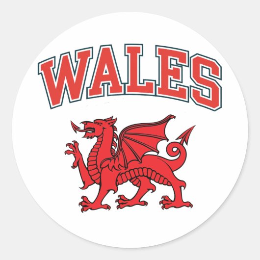 Welsh Dragon Ronde Sticker (Voorkant)