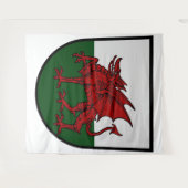 Welsh Dragon Shield - Symbool van kracht en erfgoe Wandkleed (Voorkant (horizontaal))