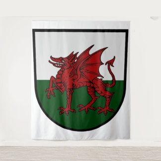 Welsh Dragon Shield - Symbool van kracht en erfgoe Wandkleed