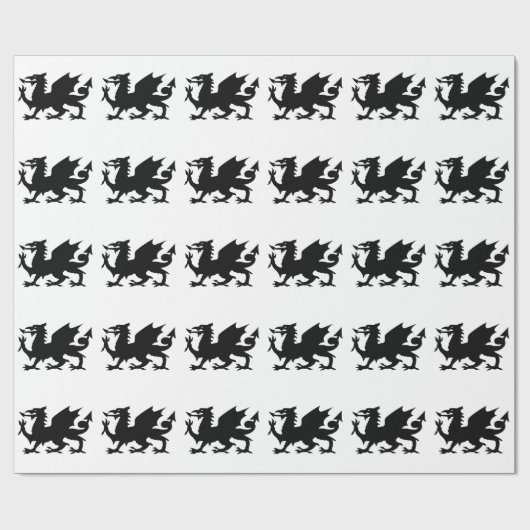 Welsh Dragon Silhouette Cadeaupapier (Vlak)