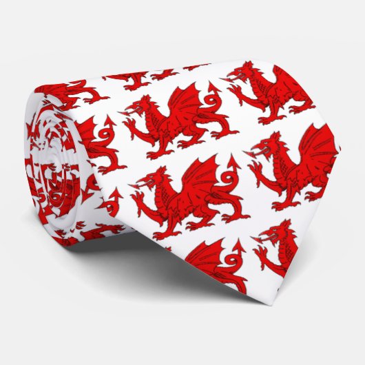 welsh dragon stropdas (Opgerold)