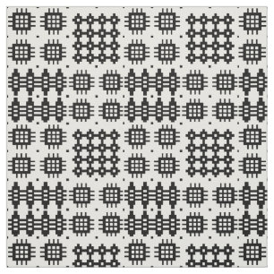 Welsh Faux Tapestry Black en White Pattern Fabric Stof