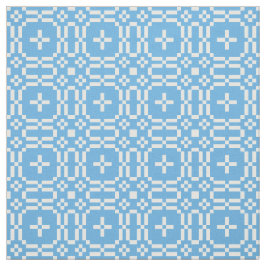 Welsh Faux Tapestry White op Sky Blue Pattern Stof
