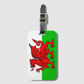 Welsh flag bagagelabel (Voorkant (verticaal))