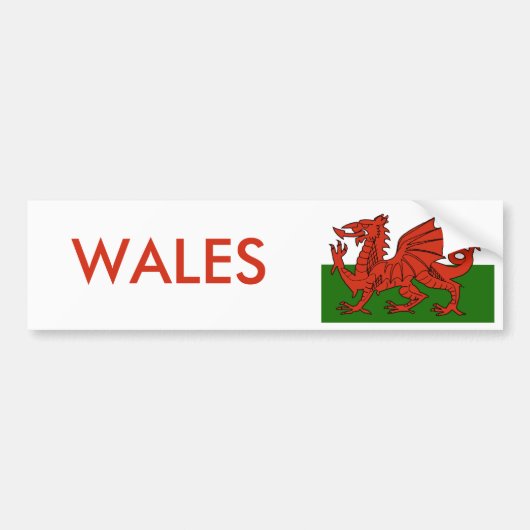 Welsh Flag Bumpersticker (Voorkant)