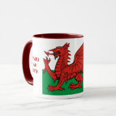 Welsh flag, "Cymru am byth",    de rode draak Mok (Voorkant links)