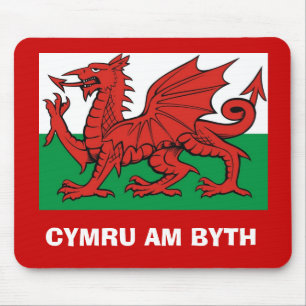 Welsh flag, "Cymru am byth",    de rode draak Muismat