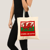 Welsh flag, "Cymru am byth", de rode draak Tote Bag (Voorkant (product))