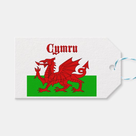 Welsh Flag Cymru Cadeaulabel (Voorkant (Horizontaal))