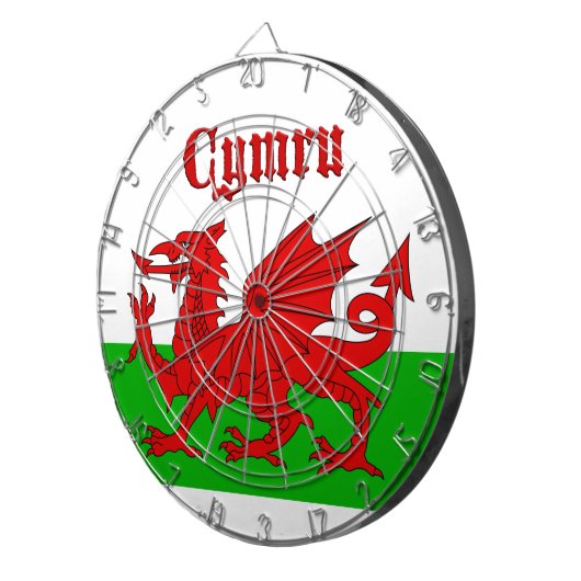 Welsh Flag Cymru Dartbord (Voorkant Rechts)