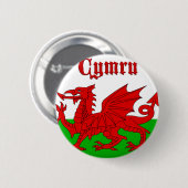 Welsh Flag Cymru Ronde Button 5,7 Cm (Voorkant /achterkant)