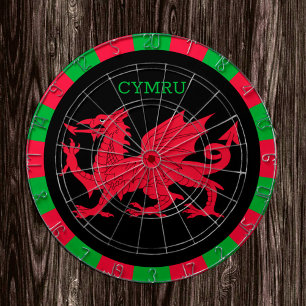 Welsh Flag Dartboard & Wales darts / game board Dartbord