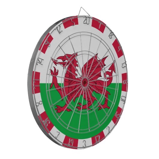 Welsh Flag Dartboard & Wales darts / game board Dartbord (Voorkant Links)