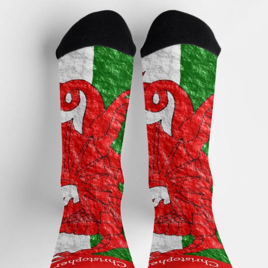Welsh Flag Design Sokken (Top)