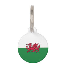 Welsh Flag Dog Label
