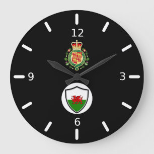 Welsh flag-emblem grote klok