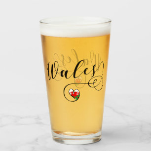 Welsh flag in Heart, Wales Glas