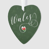 Welsh flag in Heart, Wales Ornament (voorkant)