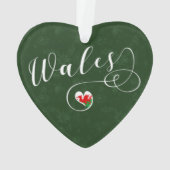 Welsh flag in Heart, Wales Ornament (achterkant)
