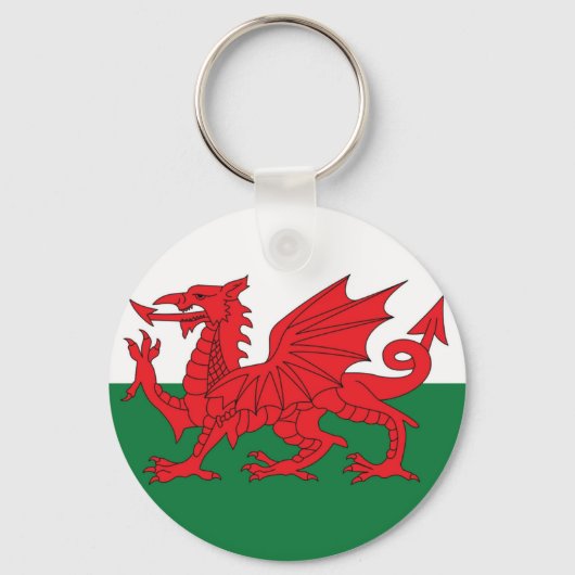 Welsh Flag Keyring Sleutelhanger (Voorkant)