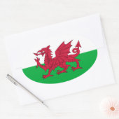 Welsh Flag Ovale Sticker (Envelop)