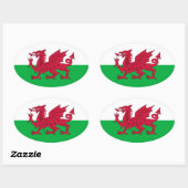 Welsh Flag Ovale Sticker (Vel)