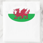 Welsh Flag Ovale Sticker (Tas)