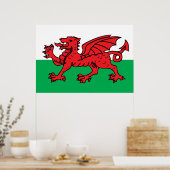 Welsh Flag Poster (Keuken)
