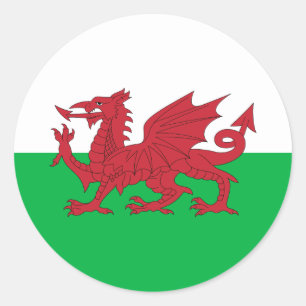 Welsh Flag Ronde Sticker