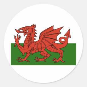 Welsh Flag Ronde Sticker