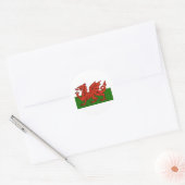 Welsh Flag Ronde Sticker (Envelop)