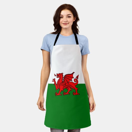 Welsh flag schort (Gedragen)