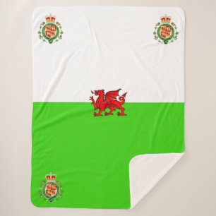 Welsh flag sherpa deken