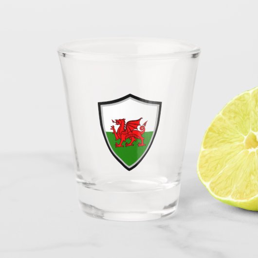 Welsh flag shot glas (Voorkant)