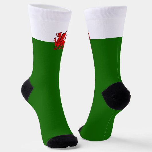 Welsh flag sokken (Gebogen)