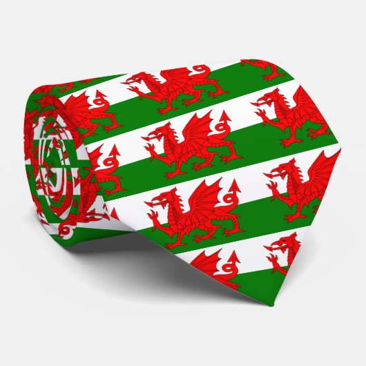 Welsh Flag Stropdas (Opgerold)