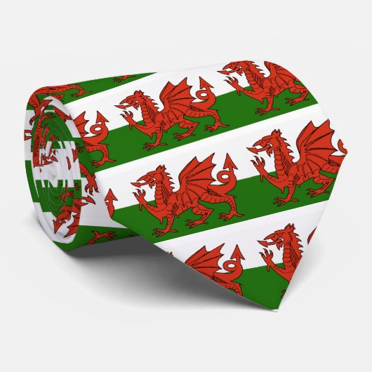 Welsh Flag Stropdas (Opgerold)