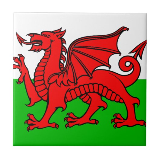 Welsh-Flag Tegeltje (Voorkant)