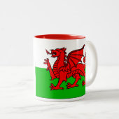 Welsh Flag Tweekleurige Koffiemok (Voorkant rechts)