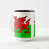 Welsh Flag Tweekleurige Koffiemok (Voorkant links)