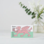 Welsh Flag Visitekaartje (Staand voorkant)
