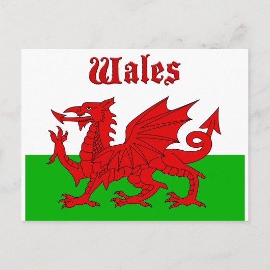 Welsh Flag Wales Briefkaart (Voorkant)